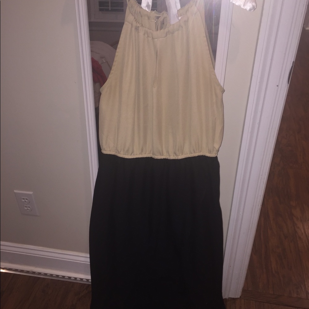 Tan and Black hi low cHarming Charlie dress